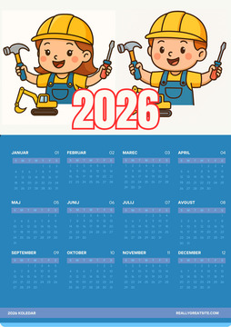 Red and Black Nature Bird 2026 Calendar Poster (1)